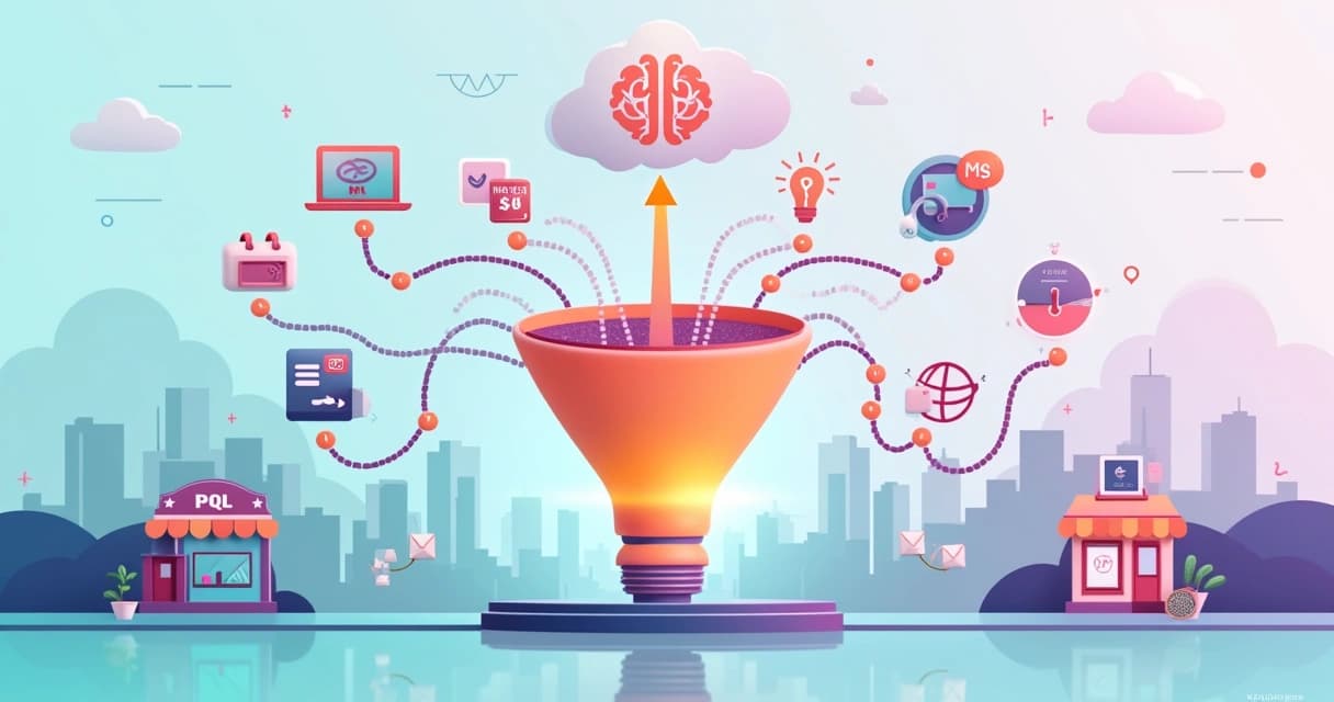 Painel de automação de marketing guiando funil de pequenas empresas