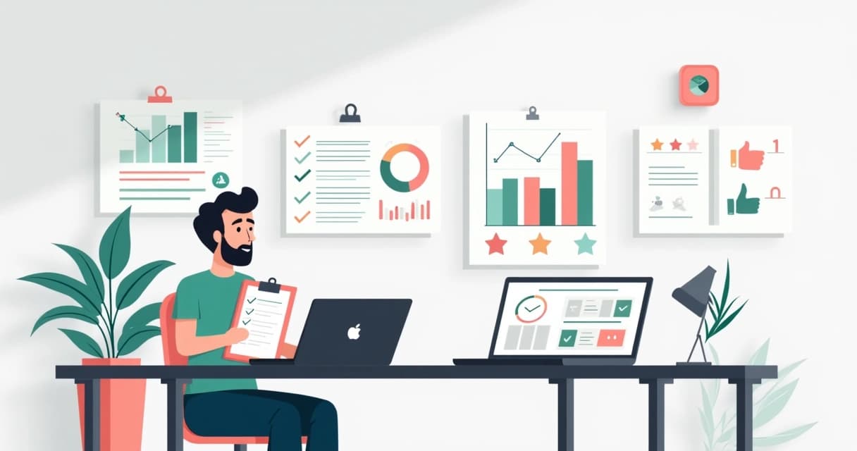 Empresário avaliando desempenho da agência de marketing