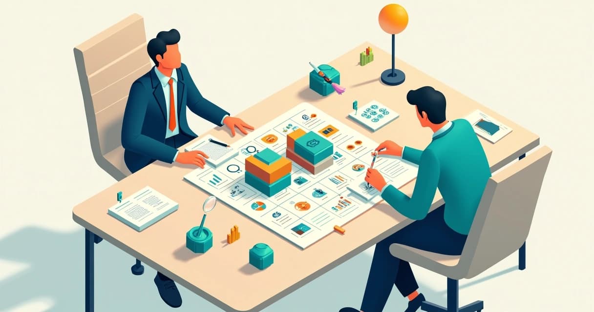 Tabuleiro estratégico com peças representando SEO e AEO em ambiente digital moderno