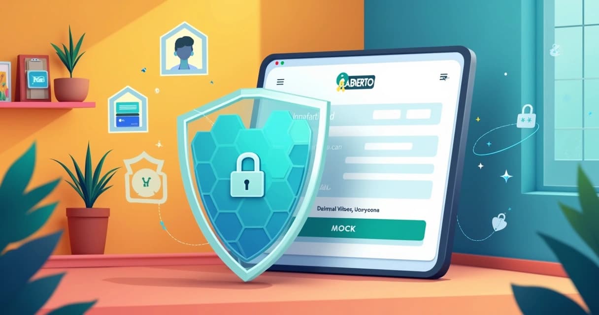 Escudo digital protegendo dados de clientes em site de pequena empresa